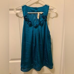 Adiva Teal Satin Top